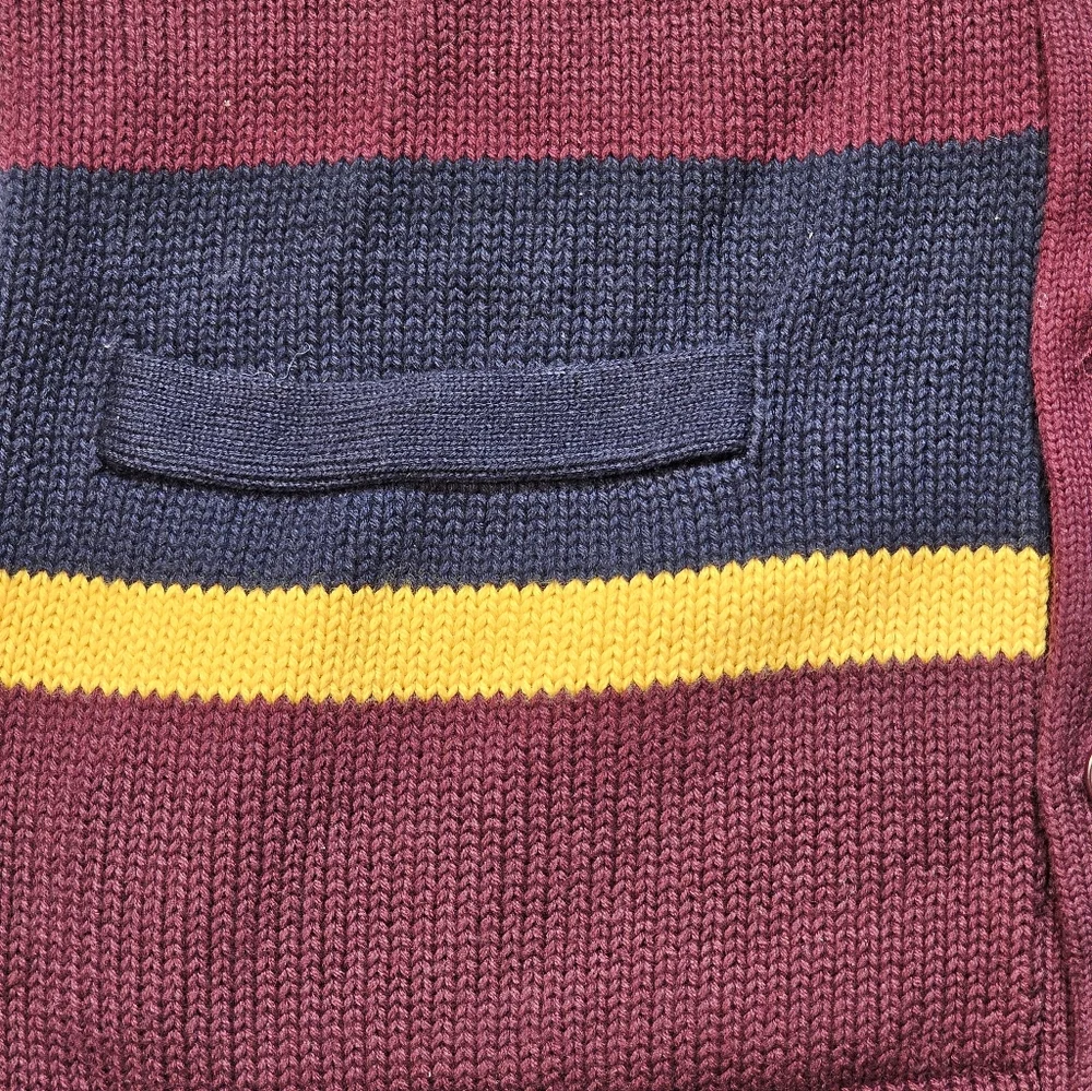 Ralph Lauren Polo Big Boys' Striped Patchwork Cotton Cardigan
